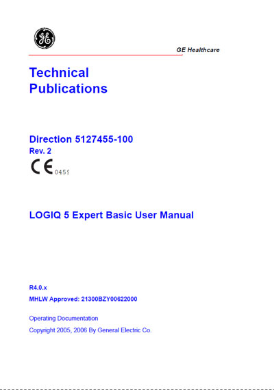 Инструкция пользователя User manual на Logiq 5 Expert Rev. 2 [General Electric]