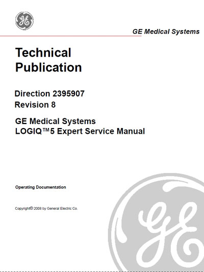 Сервисная инструкция, Service manual на Диагностика-УЗИ Logiq 5 Expert Rev. 8