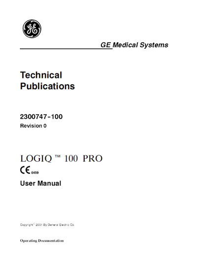 Инструкция пользователя, User manual на Диагностика-УЗИ Logiq 100 Pro Rev. 0