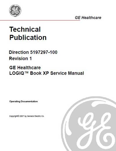 Сервисная инструкция, Service manual на Диагностика-УЗИ Logiq Book XP Rev. 1