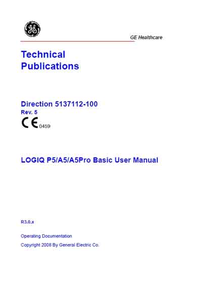 Инструкция пользователя User manual на Logiq P5/A5/A5 Pro Rev. 5 [General Electric]