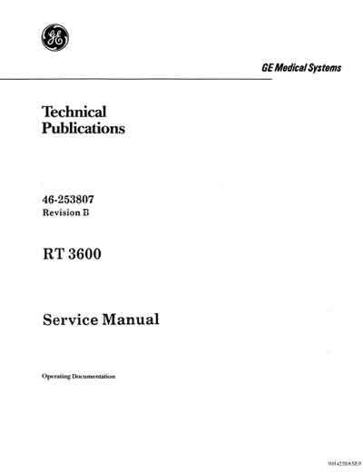 Сервисная инструкция Service manual на RT 3600 Rev.3 [General Electric]