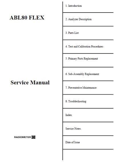 Сервисная инструкция Service manual на ABL 80 FLEX [Radiometer]