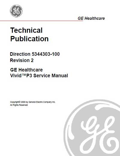 Сервисная инструкция, Service manual на Диагностика-УЗИ Vivid P3 Rev 2 Direction 5344303-100