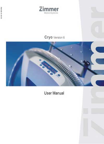 Инструкция пользователя User manual на Cryo Version 6 (криотерапии) [Zimmer]