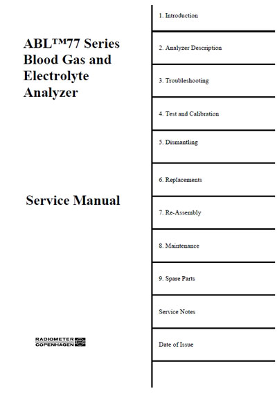 Сервисная инструкция, Service manual на Анализаторы ABL 77