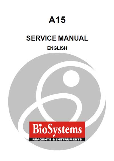 Сервисная инструкция Service manual на A-15 [BioSystems]