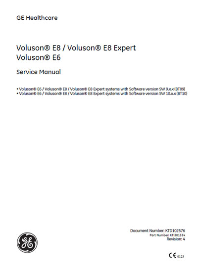 Сервисная инструкция Service manual на Voluson E6, E8, E8 Expert (Rev.4) [General Electric]