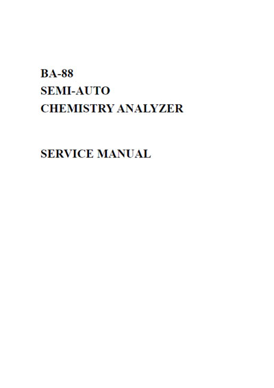 Сервисная инструкция, Service manual на Анализаторы BA-88