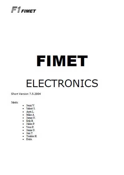 Схема электрическая Electric scheme (circuit) на F1 [Fimet]
