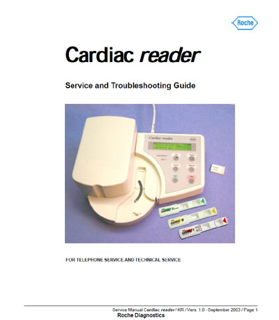 Сервисная инструкция, Service manual на Анализаторы Cardiac Reader - V1.0 02.09.2003