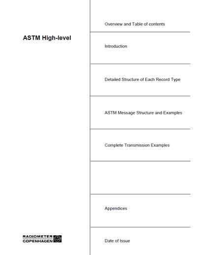 Техническая документация, Technical Documentation/Manual на Анализаторы ABL - ASTM High-level - протокол связи