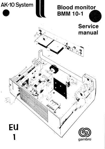 Сервисная инструкция, Service manual на Гемодиализ AK 10 Blood monitor BMM 10-1