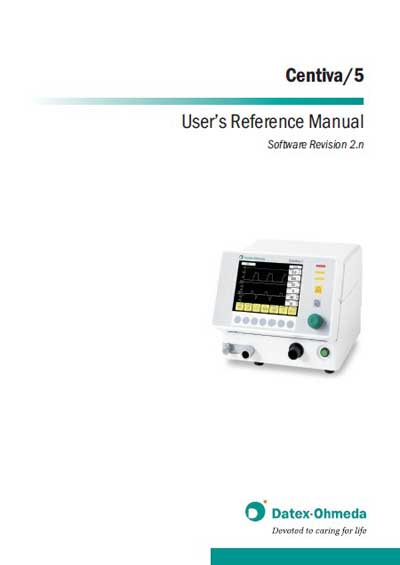 Руководство пользователя Users guide на ICU Ventilator Centiva 5 [Datex-Ohmeda]