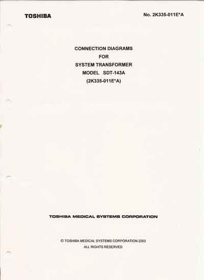 Техническая документация, Technical Documentation/Manual на Рентген Трансформатор Model SDT-143A Сonnection diagrams