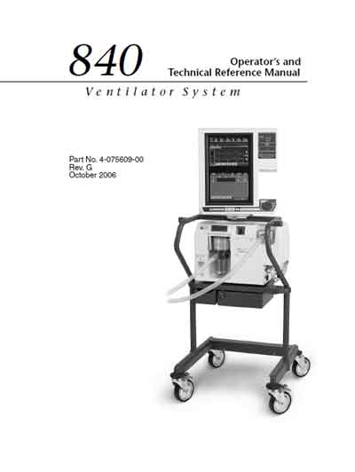 Техническое описание, инструкция по эксплуат., Technical description, instructions на ИВЛ-Анестезия 840 (Rev. G Oktober 2006)