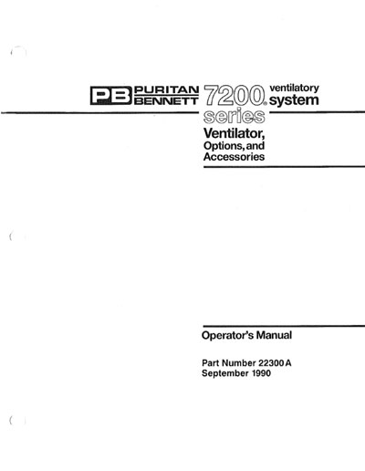 Инструкция по эксплуатации Operation (Instruction) manual на 7200 [Nellcor Puritan Bennett]