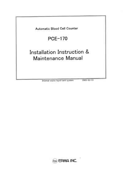 Инструкция по монтажу и обслуживанию Installation and Maintenance Guide на PCE-170 [Erma]