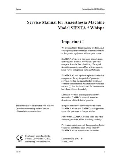 Сервисная инструкция Service manual на Siesta i Whispa (2008, 184 стр.) [Dameca]