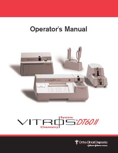 Инструкция по эксплуатации, Operation (Instruction) manual на Анализаторы Vitros DT60II