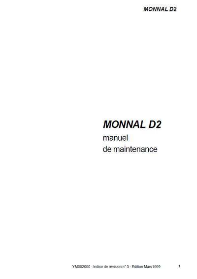 Инструкция по техническому обслуживанию Maintenance Instruction на Monnal D2 [Taema]