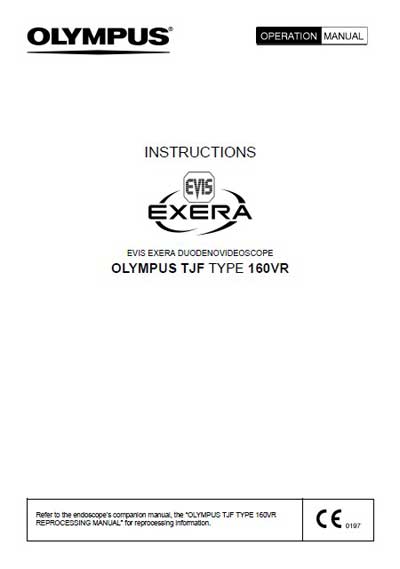 Инструкция по эксплуатации, Operation (Instruction) manual на Эндоскопия Дуоденовидеоэндоскоп EVIS EXERA TJF 160VR
