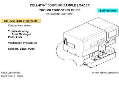 Техническая документация Technical Documentation/Manual на Cell-Dyn 3000/3500 Sample Loader Troubleshooting Guide [Abbott]