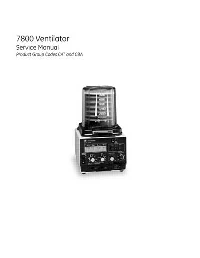 Сервисная инструкция Service manual на 7800 Ventilator [Datex-Ohmeda]