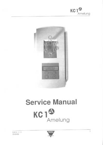 Сервисная инструкция Service manual на KC 1  (Amelung - Trinity Biotech) [Tcoag]