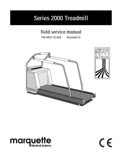 Сервисная инструкция Service manual на Treadmill Series 2000 (Marquette) [General Electric]