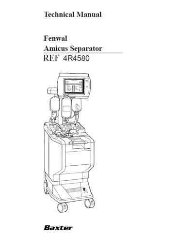 Техническая документация Technical Documentation/Manual на Сепаратор Амикус REF 4R4580 [Baxter]