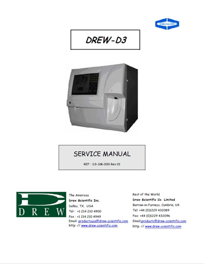 Сервисная инструкция, Service manual на Анализаторы D3