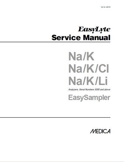 Сервисная инструкция Service manual на EasyLyte Na/K (EasySampler, Serial 5000 ) [Medica]