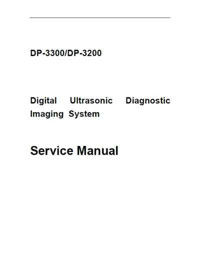 Сервисная инструкция Service manual на DP-3300/DP-3200 [Mindray]