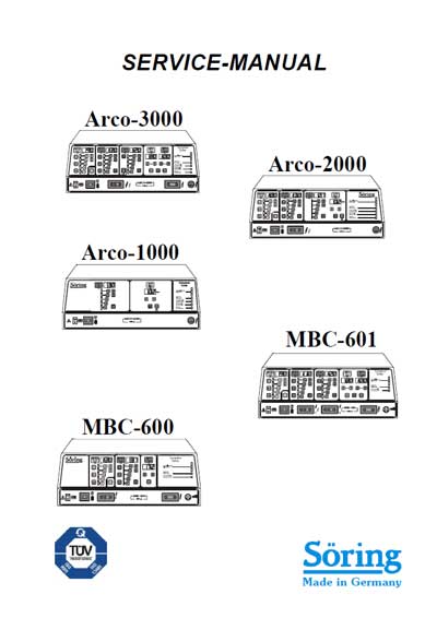 Сервисная инструкция, Service manual на Хирургия Arco-3000,  2000, 1000, MBC-600, 601 (25/08/2004) (ВЧ-хирургии)
