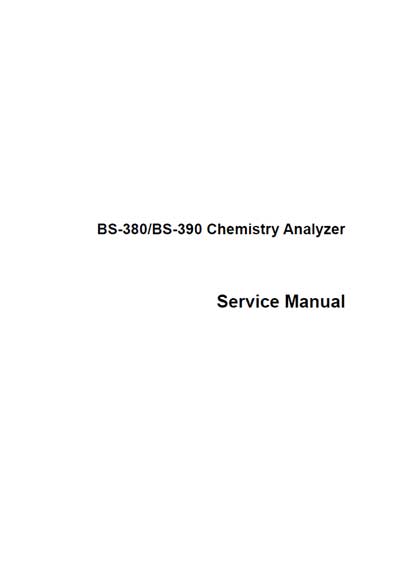 Сервисная инструкция, Service manual на Анализаторы BS-380/BS-390