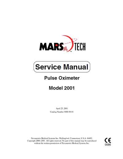 Сервисная инструкция, Service manual на Диагностика Пульсоксиметр MARSpo2Tech Model 2001