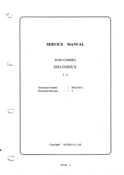 Сервисная инструкция, Service manual на Диагностика-УЗИ SSD-210DX II