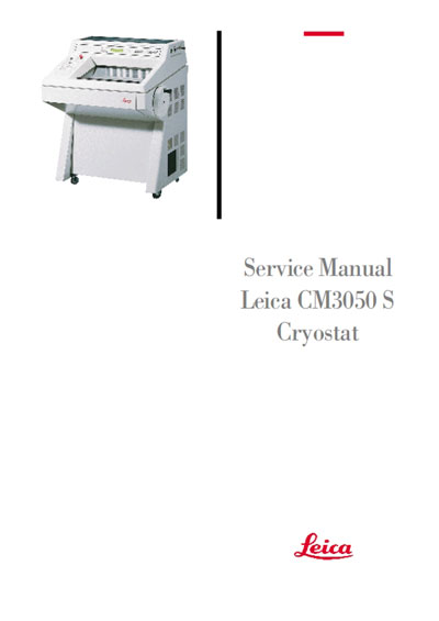 Сервисная инструкция, Service manual на Лаборатория Криостат CM 3050S