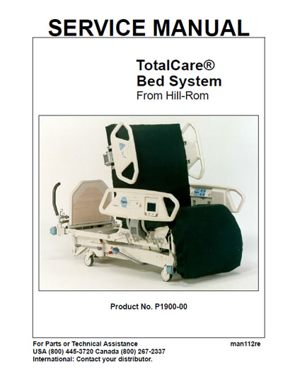 Сервисная инструкция Service manual на Bed System Total Care [Hill-Rom]