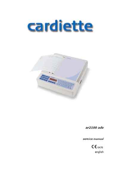Сервисная инструкция, Service manual на Диагностика-ЭКГ Cardiette ar2100 adv