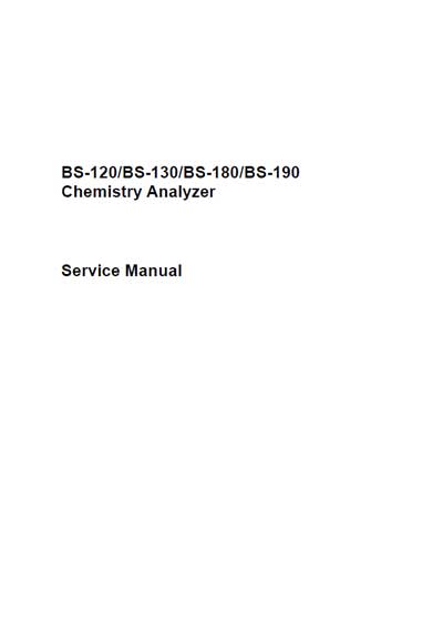 Сервисная инструкция, Service manual на Анализаторы BS-120, 130, 180, 190