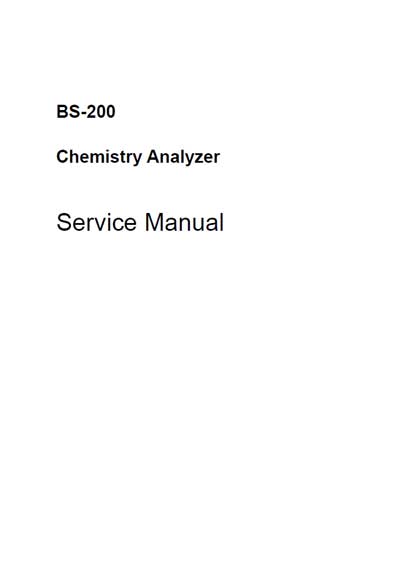 Сервисная инструкция, Service manual на Анализаторы BS-200 v1.0 2006