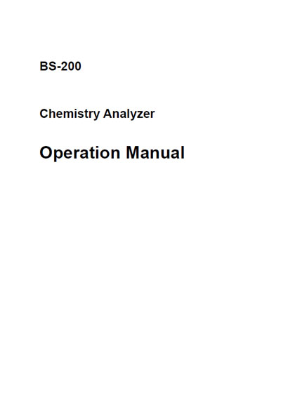 Инструкция оператора Operator manual на BS-200 v1.2 2006 [Mindray]
