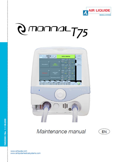 Инструкция по техническому обслуживанию, Maintenance Instruction на ИВЛ-Анестезия Monnal T75