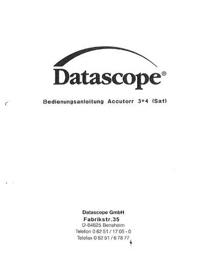 Инструкция по применению и обслуживанию User and Service manual на Accutorr 3, 3SAT, 4, 4SAT [Datascope]