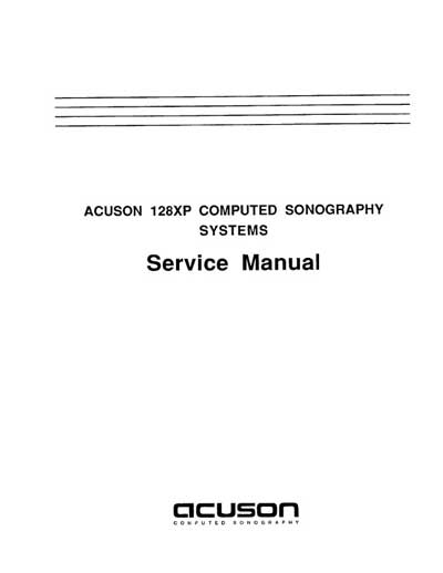 Сервисная инструкция, Service manual на Диагностика-УЗИ Acuson 128XP