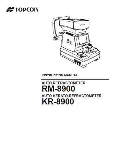 Инструкция по эксплуатации Operation (Instruction) manual на Авторефрактометр RM-8900, Авторефкератометр KR-8900 [Topcon]