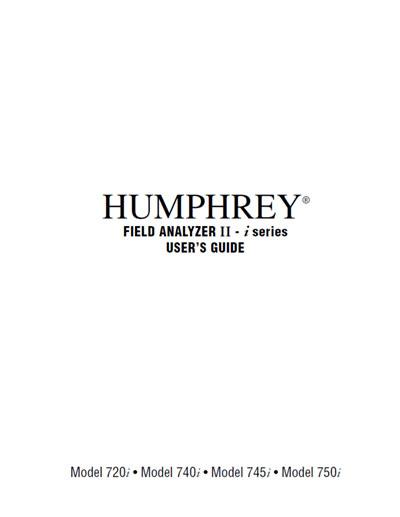 Инструкция пользователя, User manual на Диагностика Humphrey HFA II-i, model 720i, 740i, 745i, 750i