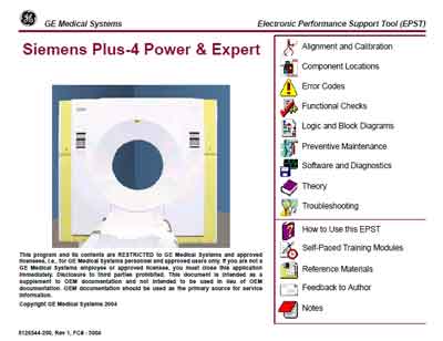 Техническая документация Technical Documentation/Manual на Siemens Plus-4 Power & Expert [General Electric]